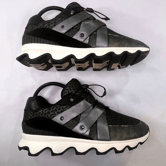 SOREL Kinetic Speed Trainers Womens 8.5 Black Fashion Athletic Shoes Sneakers